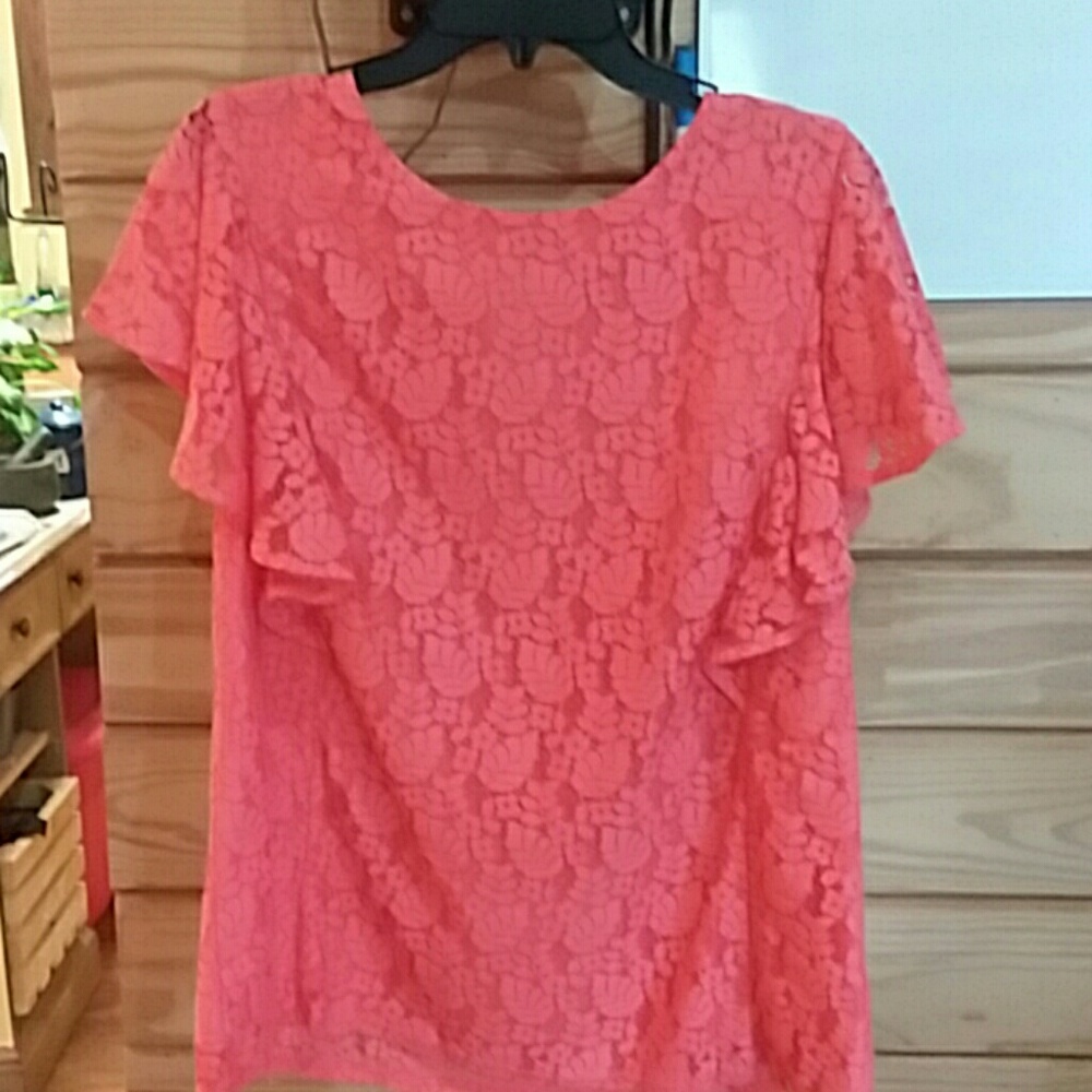 Coral Lace Blouse